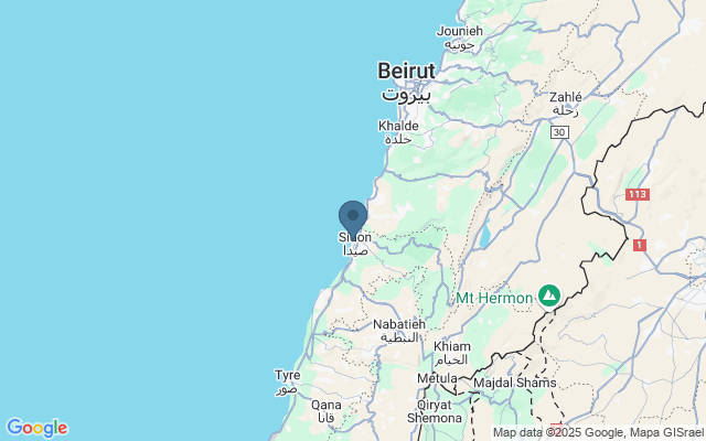 Kaart met locatie Sidon
